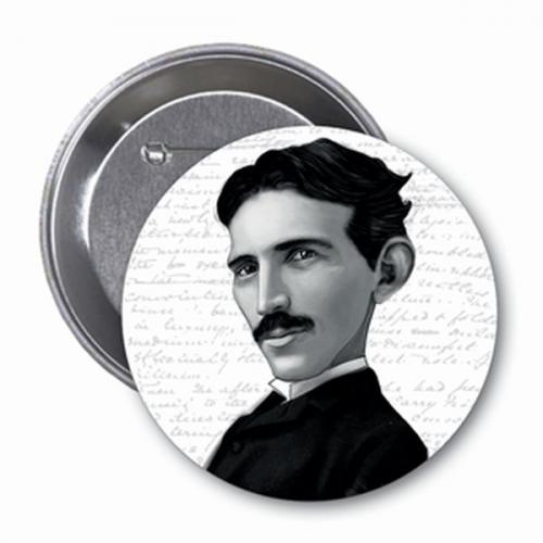Kurye Kitabevi - Nikola Tesla Karikatür Rozet Aylak Adam Hobi
