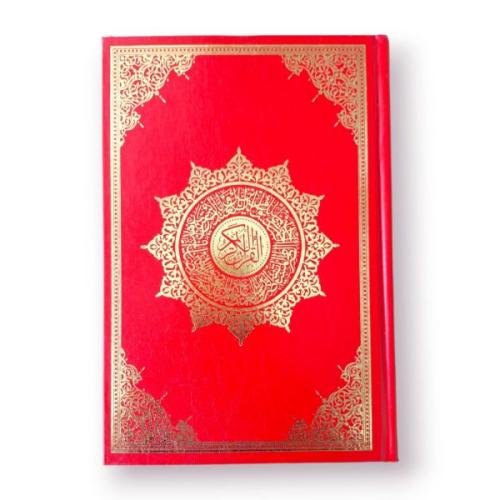 Orta Boy Kuranı Kerim Cilt Bezli Makrepli Kırmızı Renk - Münzevi Kitab