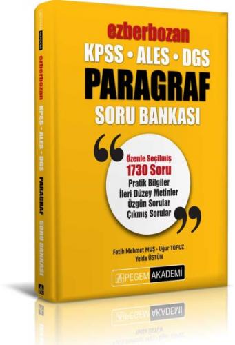 Kurye Kitabevi - Pegem KPSS ALES DGS Ezberbozan Paragraf Soru Bankası 