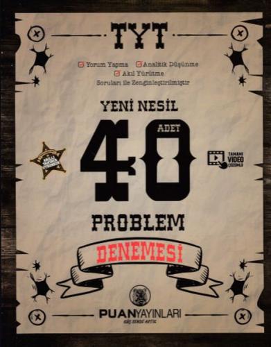 Kurye Kitabevi - Puan Yayınları TYT Yeni Nesil 40 Problem Denemesi-YEN