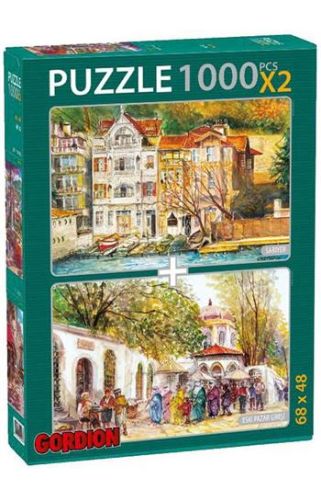 Sarıyer + Eski Pazar Girişi / 2x1000 Parça Puzzle (40154) - Münzevi Ki