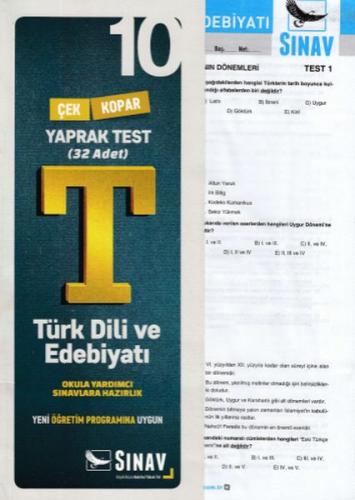 Kurye Kitabevi - Sınav 10. Sınıf Türk Dili ve Edebiyatı Çek Kopar Yapr