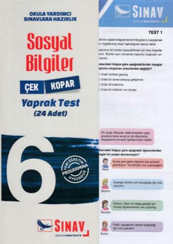 Kurye Kitabevi - Sınav 6. Sınıf Sosyal Bilgiler Çek Kopar Yaprak Test 