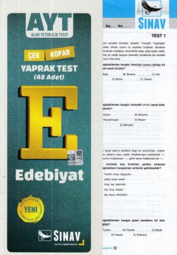 Kurye Kitabevi - Sınav AYT Edebiyat Çek Kopar Yaprak Test 48 Adet-YENİ