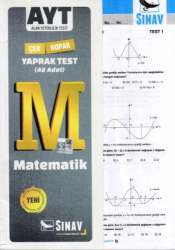 Kurye Kitabevi - Sınav AYT Matematik Çek Kopar Yaprak Test 48 Adet-YEN