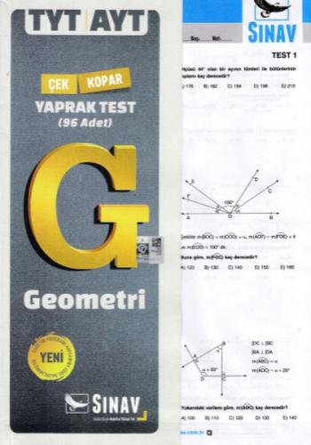 Kurye Kitabevi - Sınav TYT-AYT Geometri Çek Kopar Yaprak Test 96 Adet-