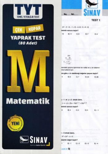 Kurye Kitabevi - Sınav TYT Matematik Çek Kopar Yaprak Test 80 Adet-YEN