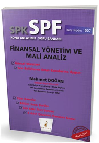 Kurye Kitabevi - Pelikan SPK-SPF Finansal Yönetim ve Mali Analiz-YENİ