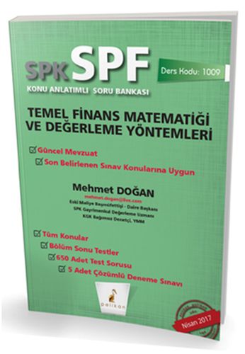 Kurye Kitabevi - Pelikan SPK-SPF Temel Finans Matematiği ve Değerleme 