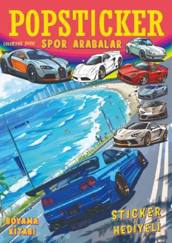 Spor Arabalar Boyama Kitabı Popsticker