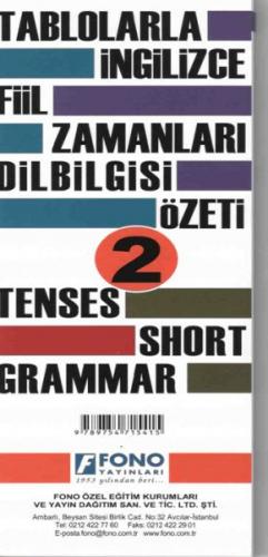 Kurye Kitabevi - Tablolarla İngilizce Fiil Zamanları Dilbilgisi Özeti 