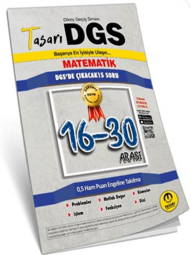 Kurye Kitabevi - Tasarı DGS Matematik 16-30 Arası Garanti Soru Kitapçı