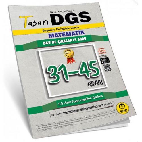 Kurye Kitabevi - Tasarı DGS Matematik 31-45 Arası Garanti Soru Kitapçı