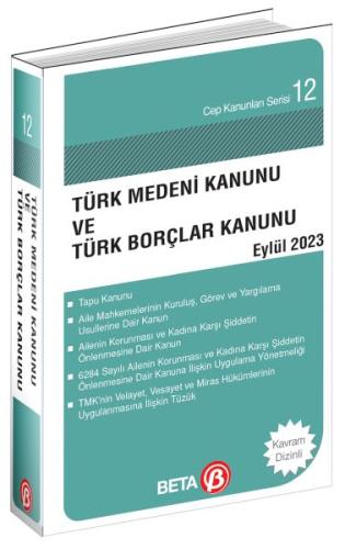 Kurye Kitabevi - Cep-012: Türk Medeni Kanunu ve Türk Borçlar Kanunu