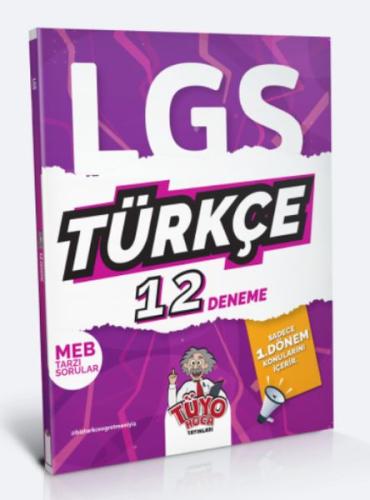 Kurye Kitabevi - Tüyo Hoca LGS 8. Sınıf (1. Dönem) Türkçe 12 Deneme