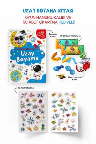 Uzay Boyama Kitabı - Oyun Hamurlu - 3 Yaş +