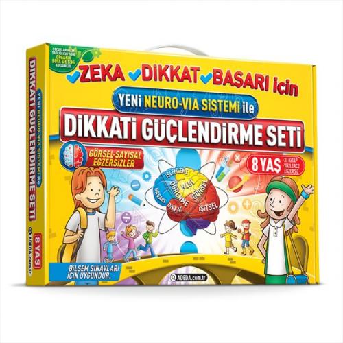 Yeni Neuro-Via Sistem ile Dikkati Güçlendirme Seti 8 Yaş (3 Kitap Kutulu)